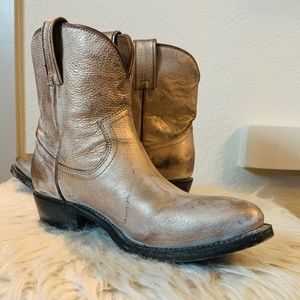 Gold Frye cowboy boots